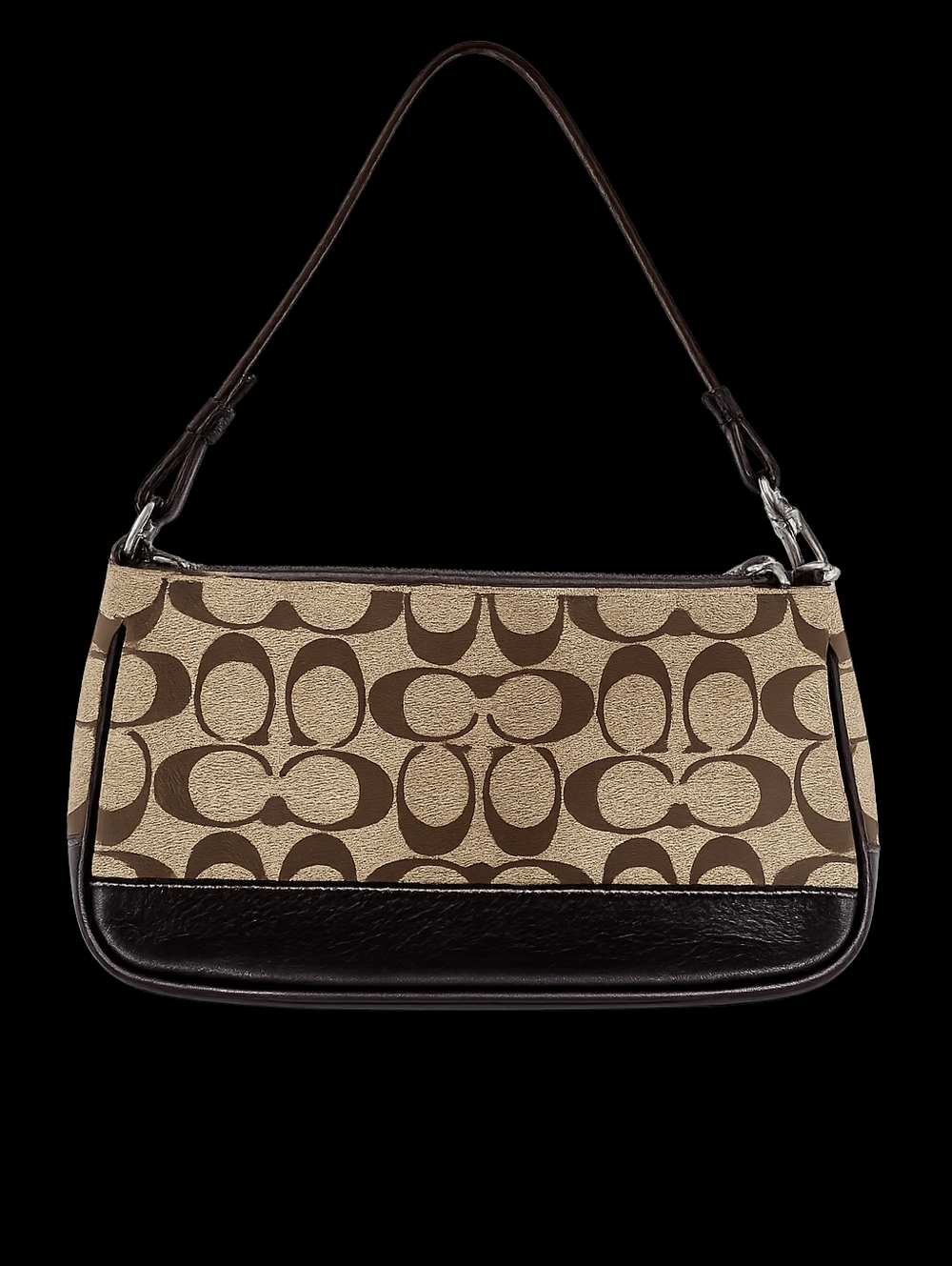 Coach Signature C Demi Pouch Jacquard Leather Baguette 6094 Y2K Vintage - Picture 4 of 8